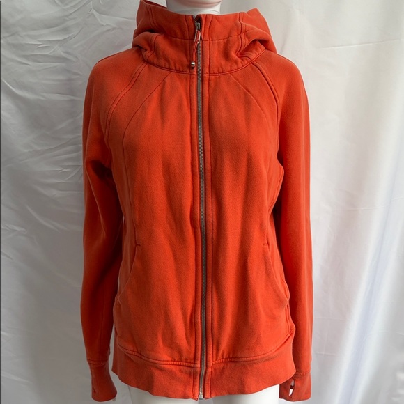 lululemon Scuba Hoodie Full Zip Sweatshirt – Burnt Orange – Size 12 - Picture 3 of 9